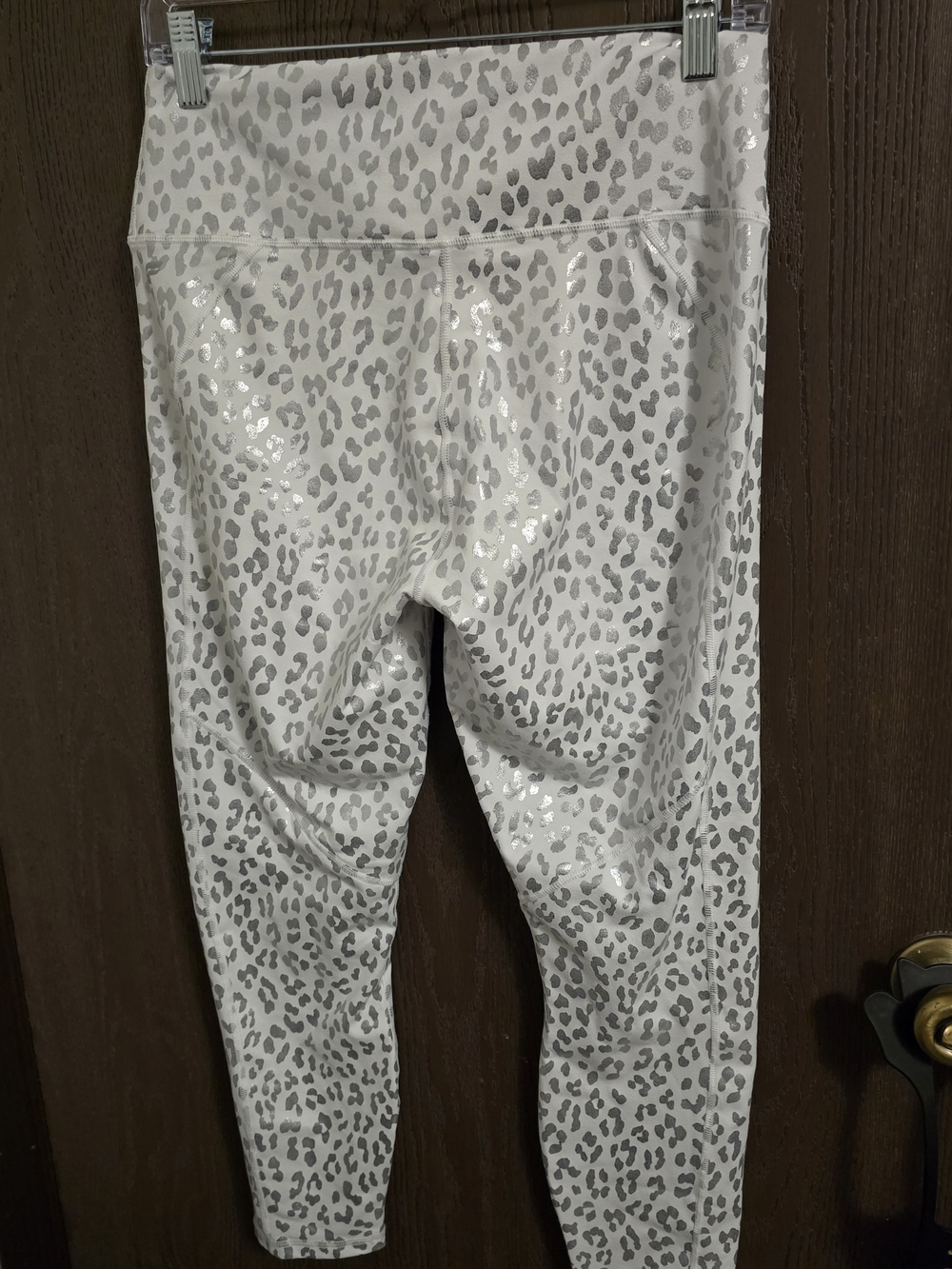Fabletics White & Light Gray Leopard Print High-Waist Leggings - Picture 5 of 5